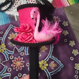 Pink Flamingo Top Hat Headband Fascinator